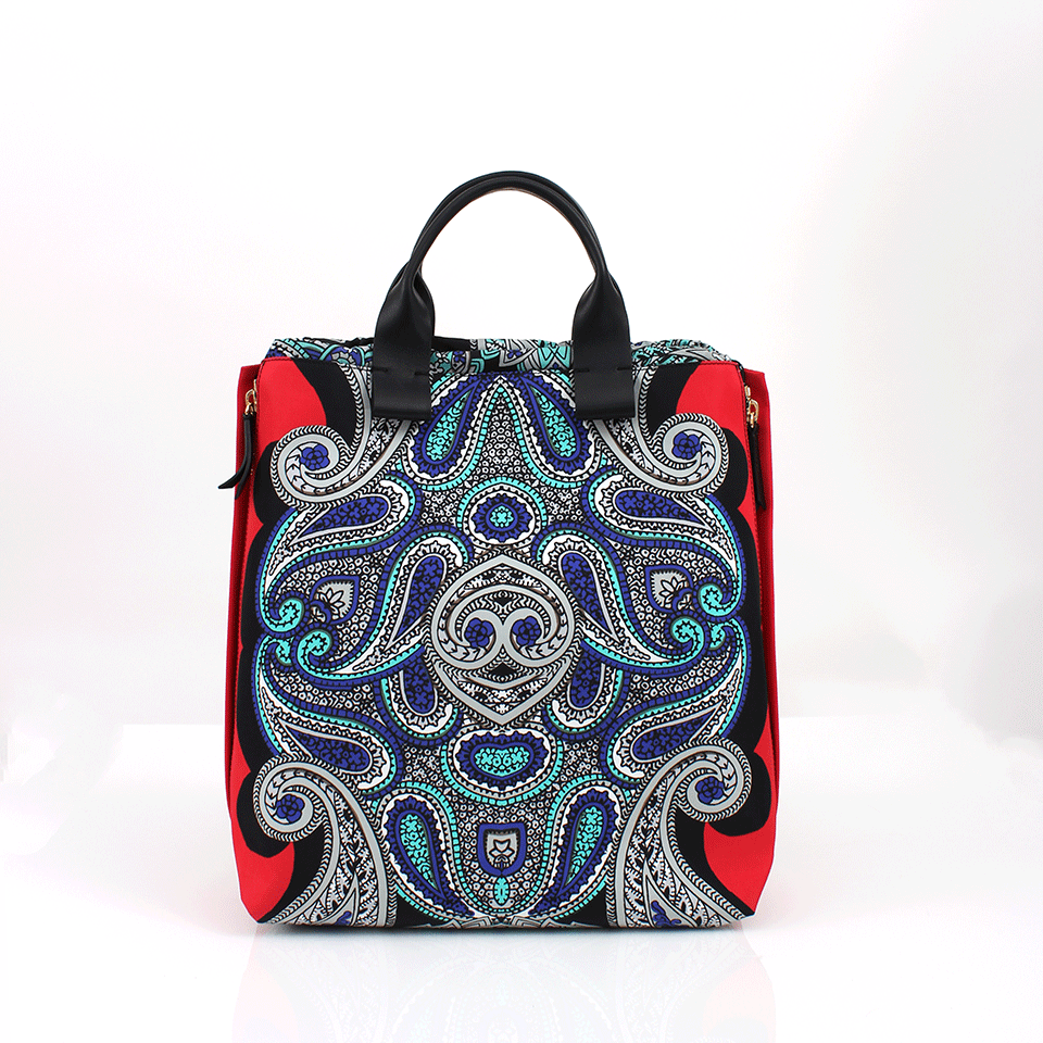 LANVIN-Green Paisley Veritcal Shopper-GREEN
