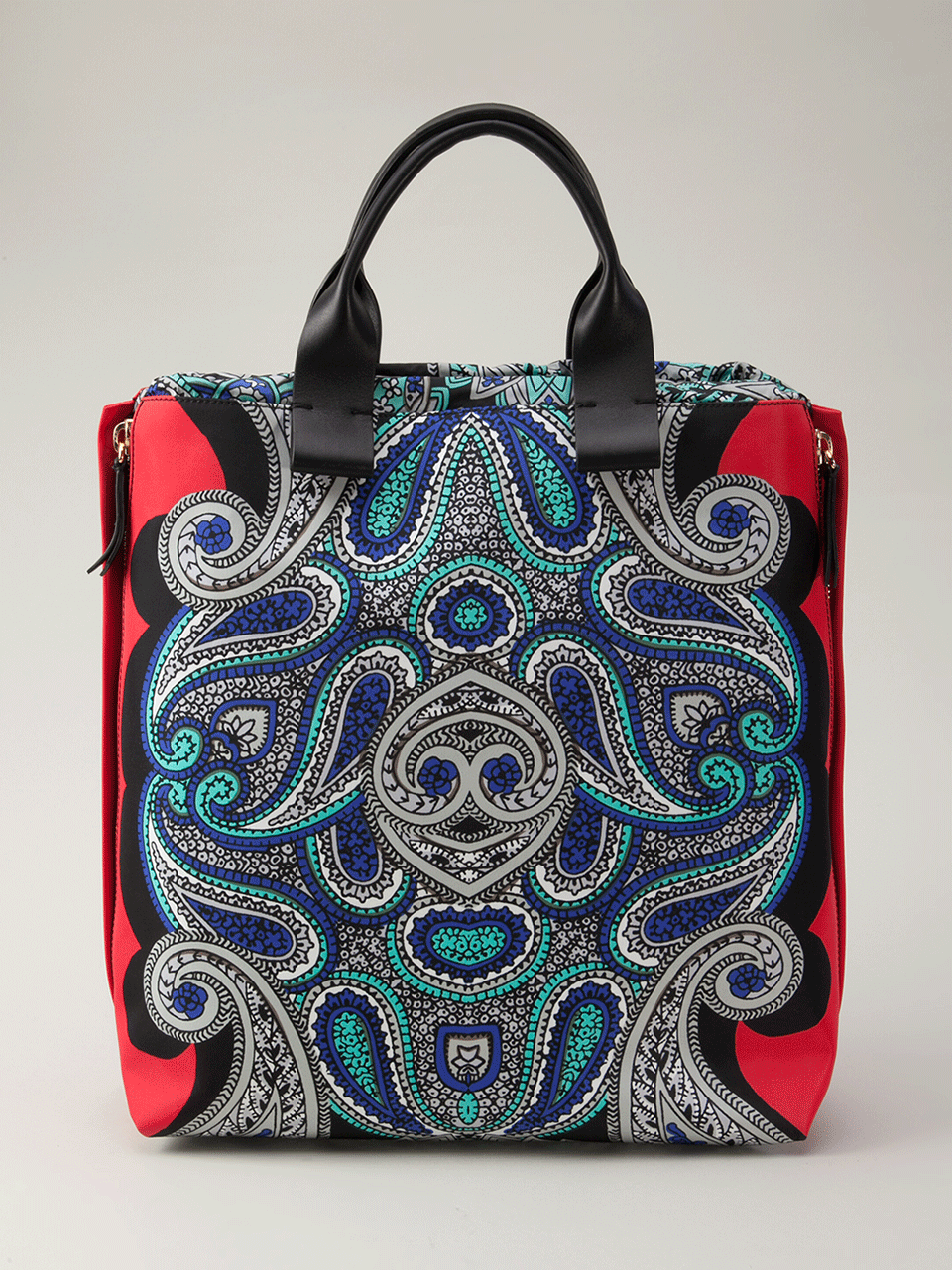 LANVIN-Green Paisley Veritcal Shopper-GREEN
