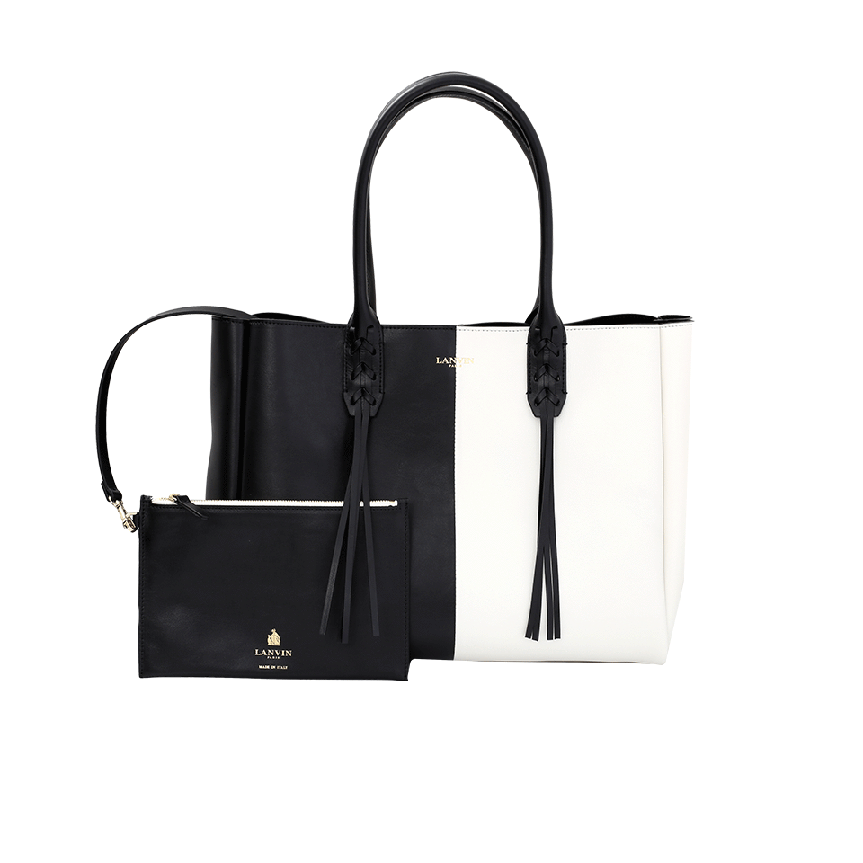 LANVIN-Small Shopper Bag-IVRY/BLK
