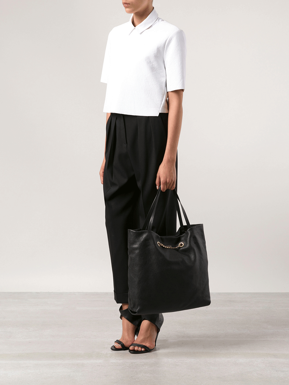 LANVIN-Aria North South Medium Tote-BLACK