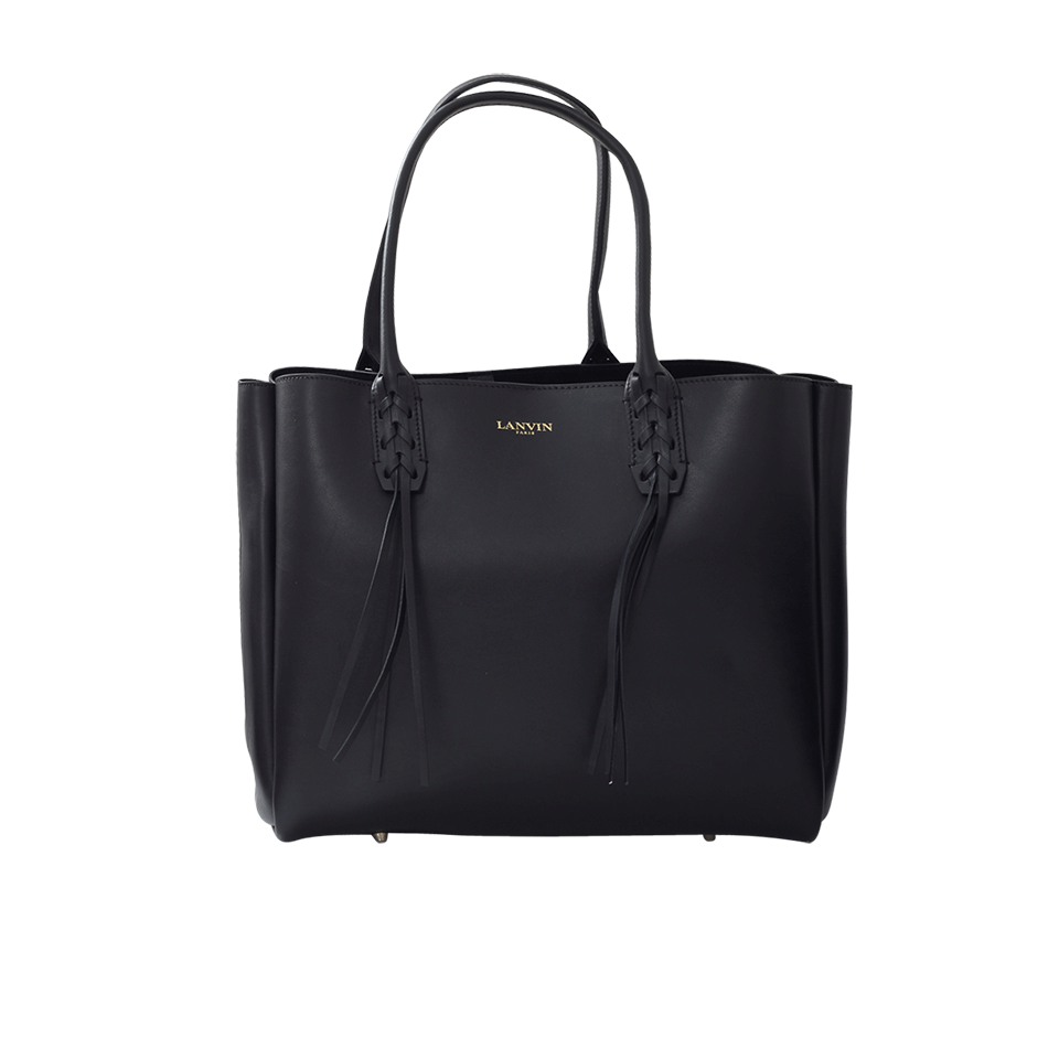 LANVIN-Fringed Shopper-BLACK