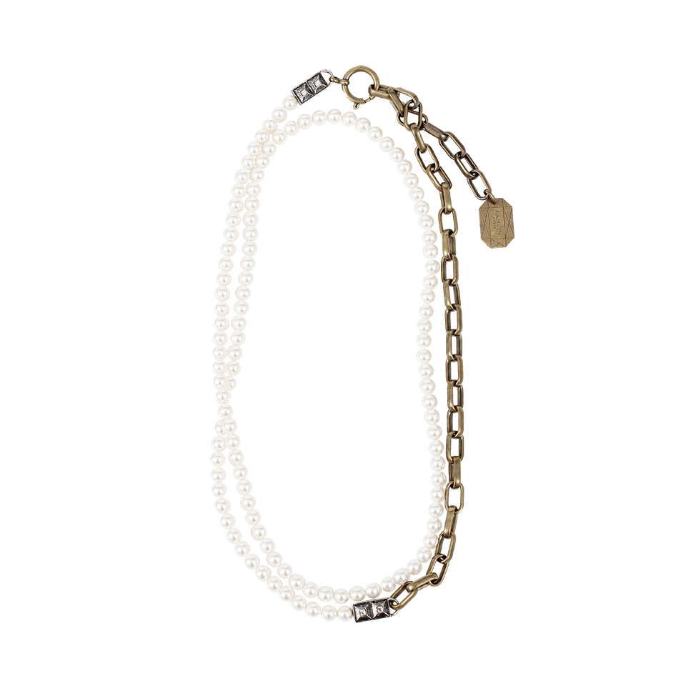 LANVIN-Long Strand Pearl Necklace-CRYSTAL