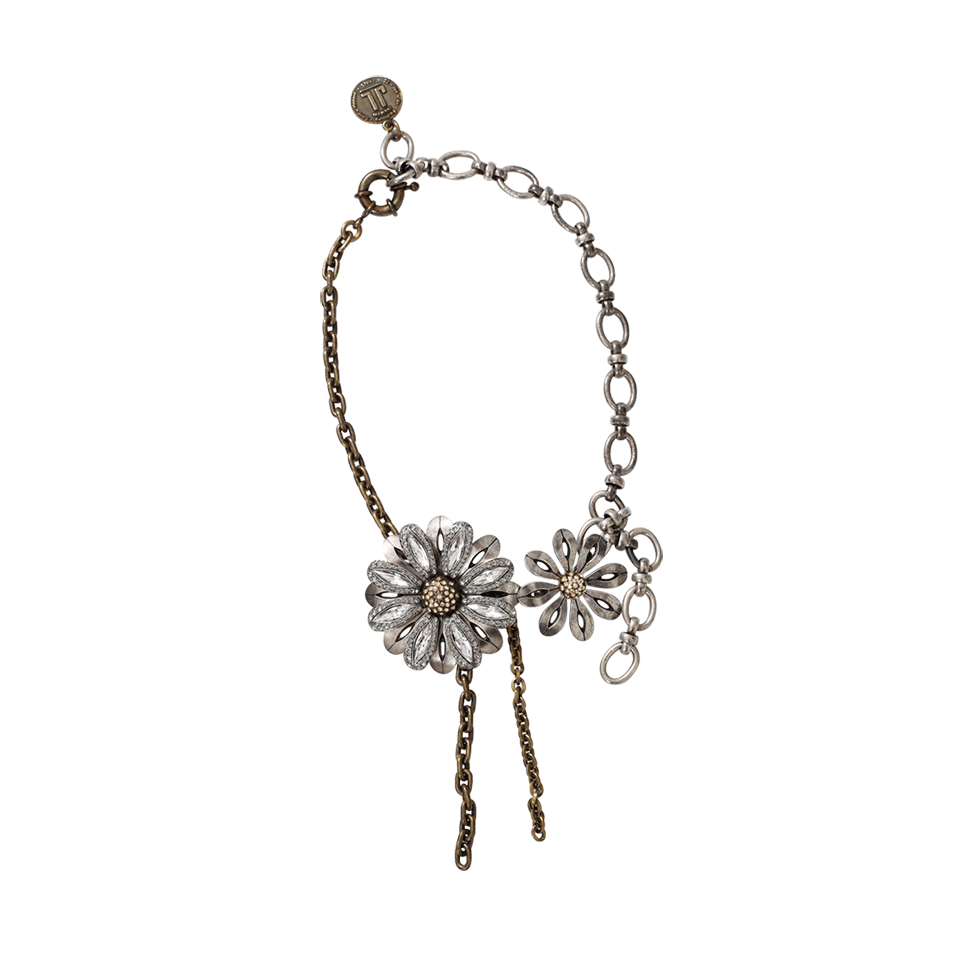 LANVIN-Marguerite Blanche Flower Necklace-CRYSTAL