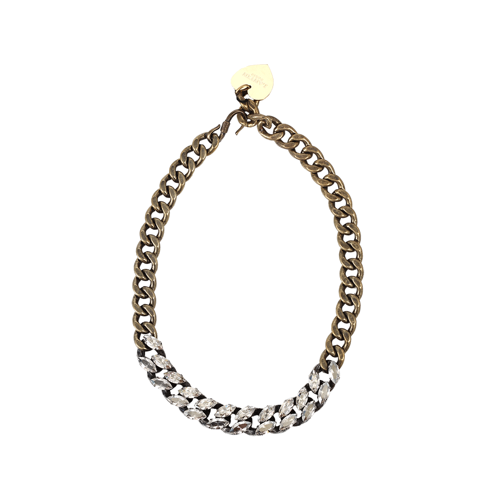 LANVIN-Nave Large Brass Chain Choker-CRYSTAL