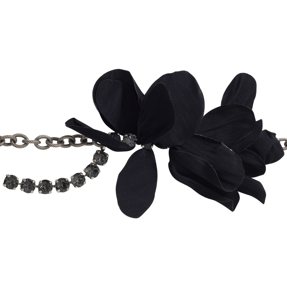 LANVIN-Gina-Sautoir Flower Necklace-DK BLUE