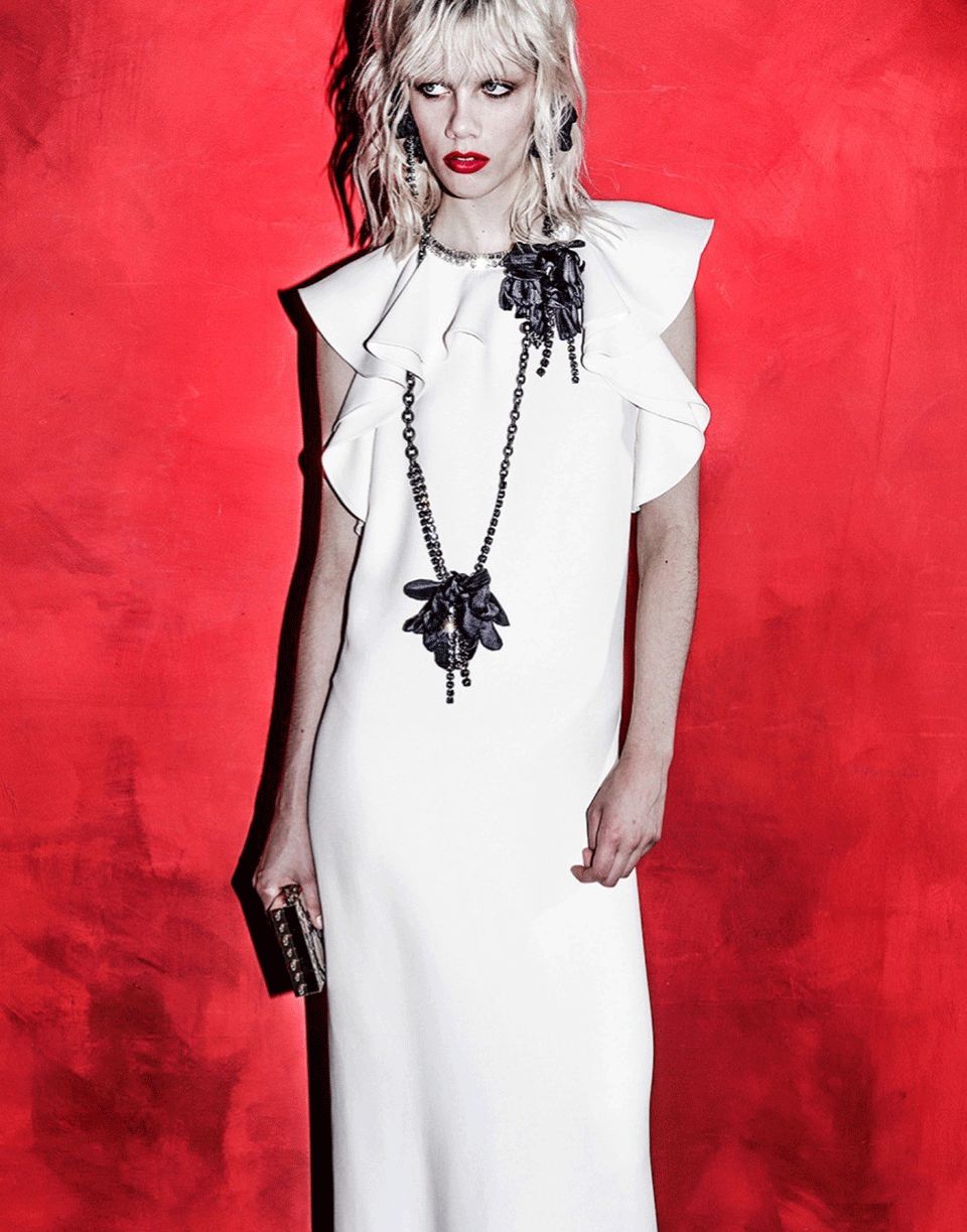 LANVIN-Gina-Sautoir Flower Necklace-DK BLUE