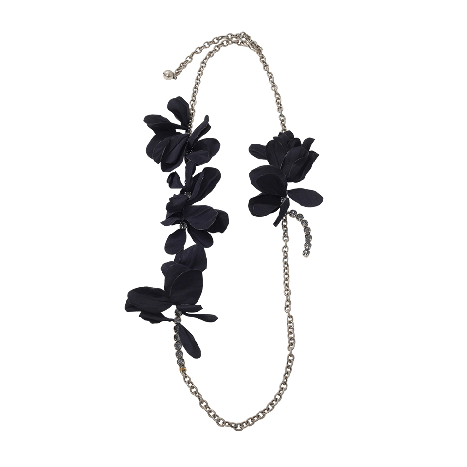 LANVIN-Gina-Sautoir Flower Necklace-DK BLUE