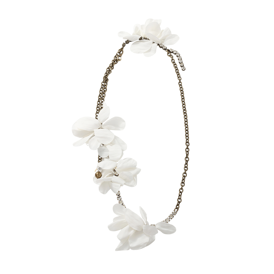 LANVIN-Gina-Sautoir Flower Necklace-IVORY