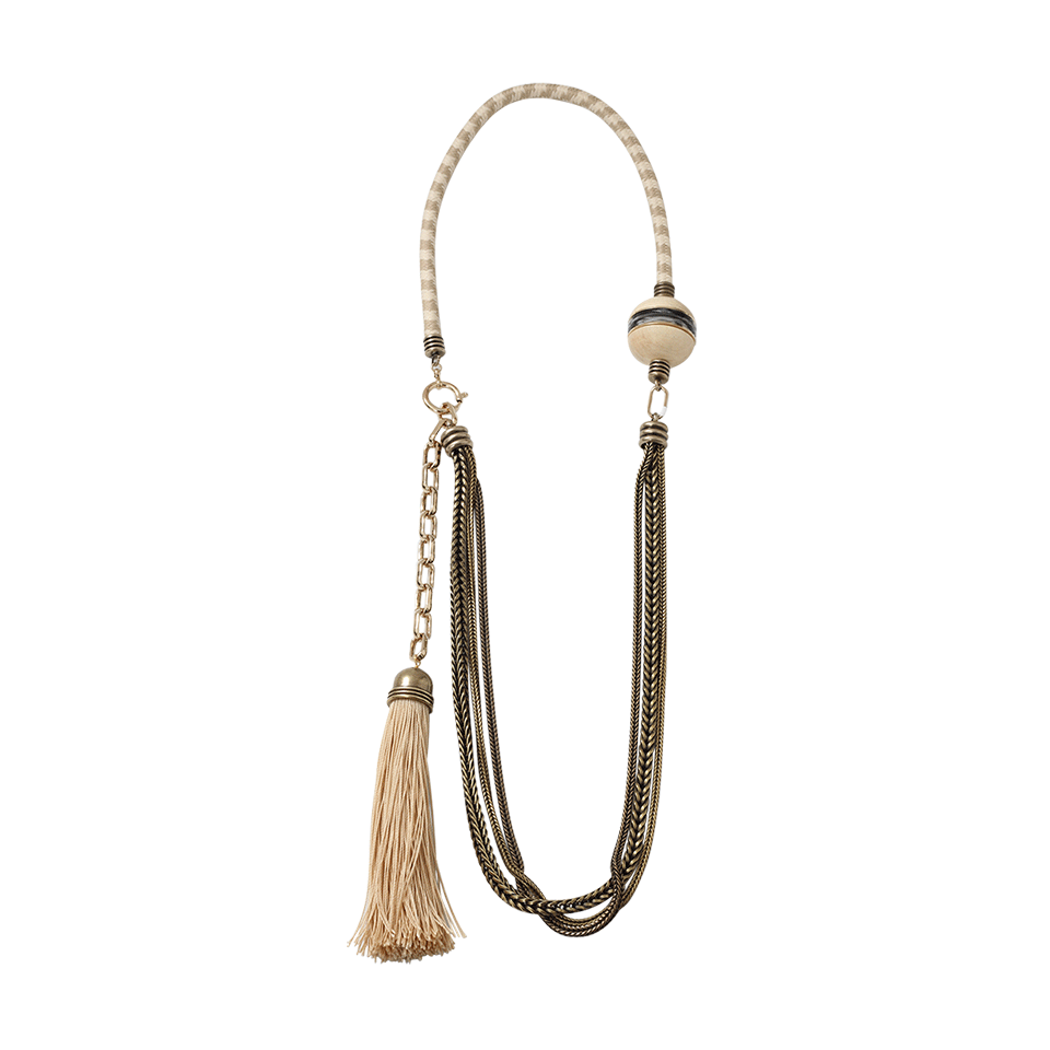 LANVIN-Vita Long Tassle Necklace-NATURAL