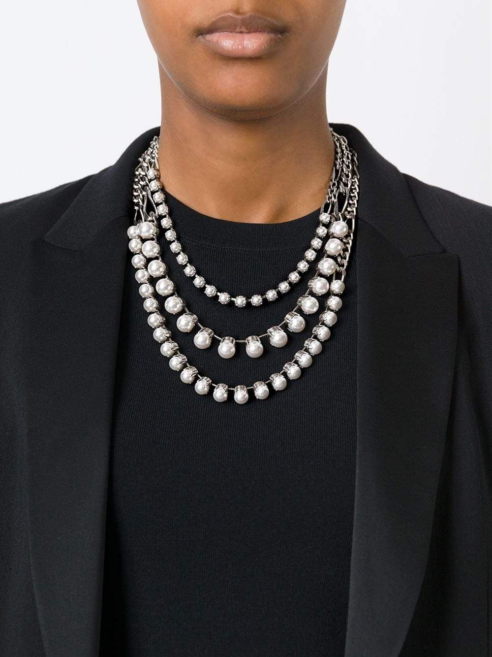 LANVIN-Kristen Pearl Necklace-PEWTER
