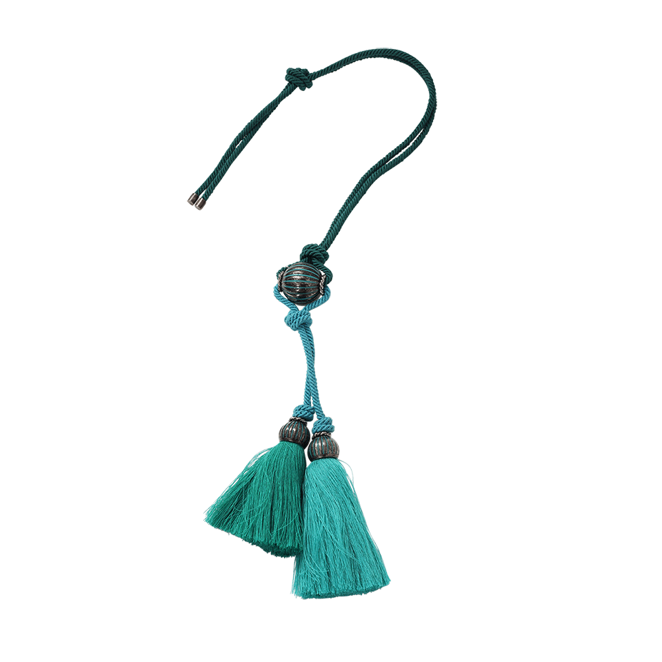 LANVIN-Lucia Bead And Tassel Necklace-GRN/BLUE