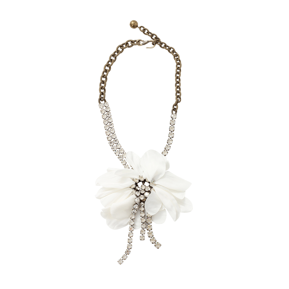 LANVIN-Gina Floral Pendant Necklace-IVORY