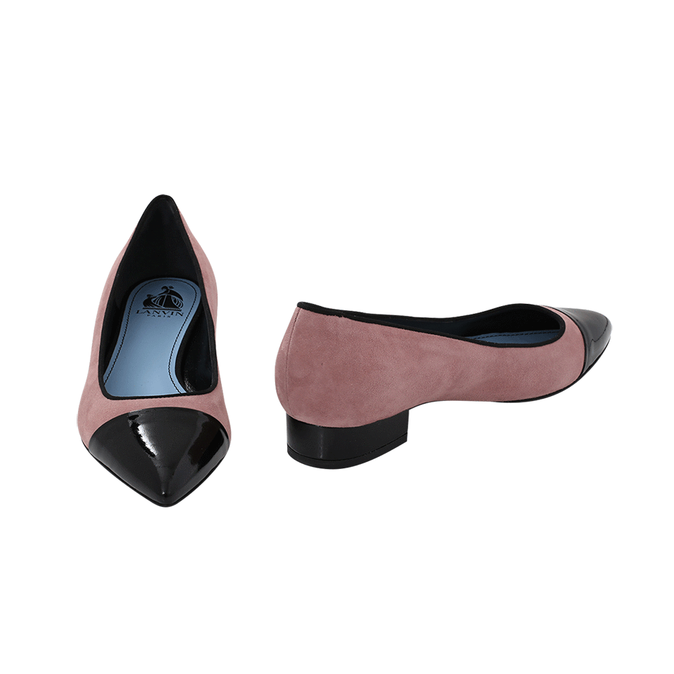 LANVIN-Suede Pointed Ballerina-