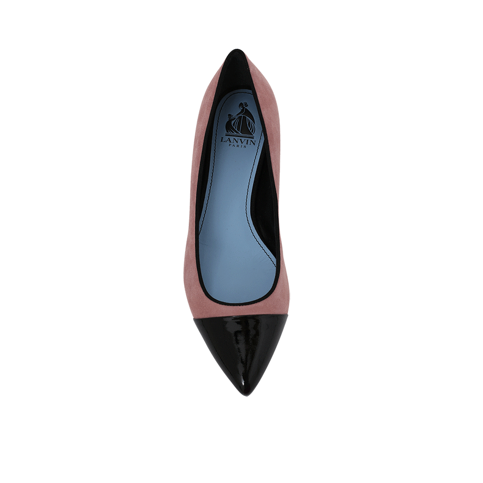 LANVIN-Suede Pointed Ballerina-