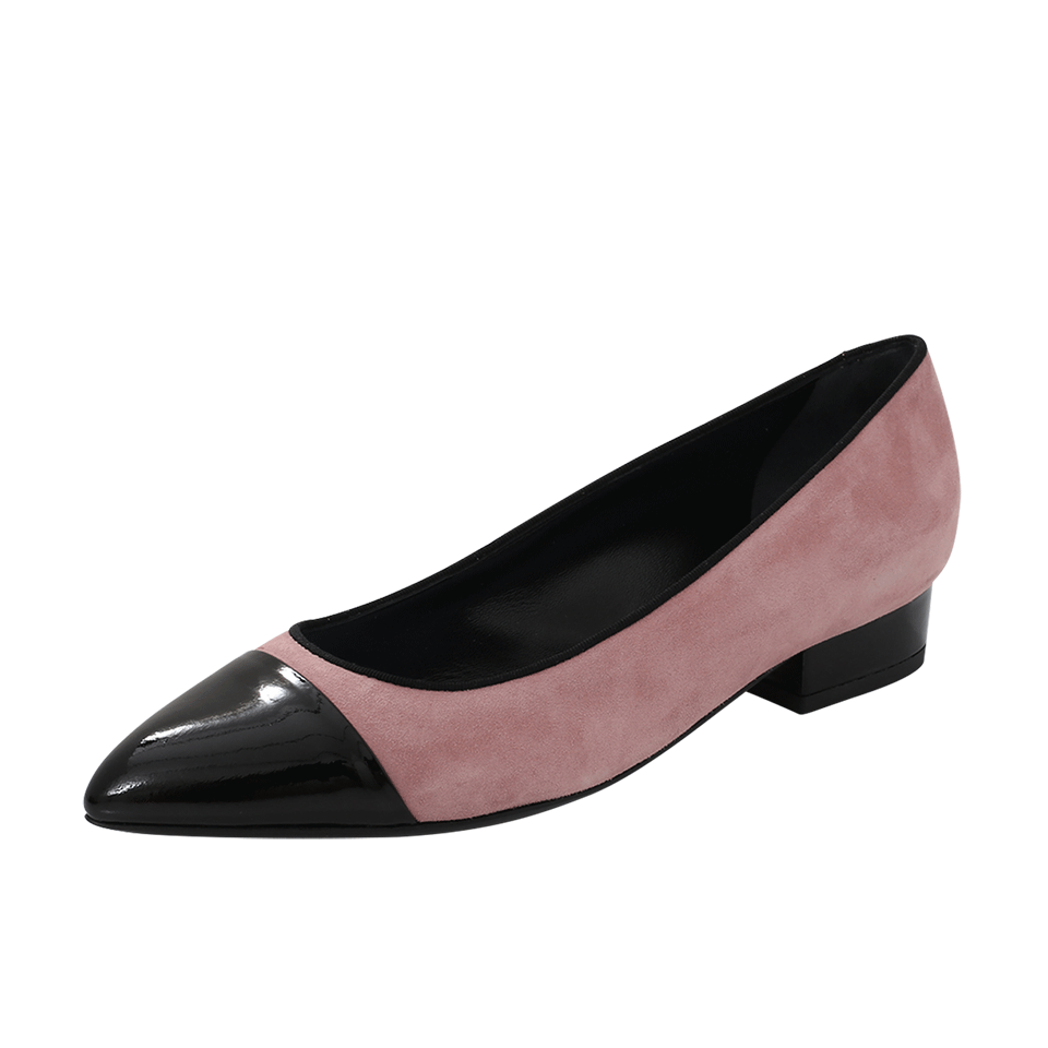 LANVIN-Suede Pointed Ballerina-