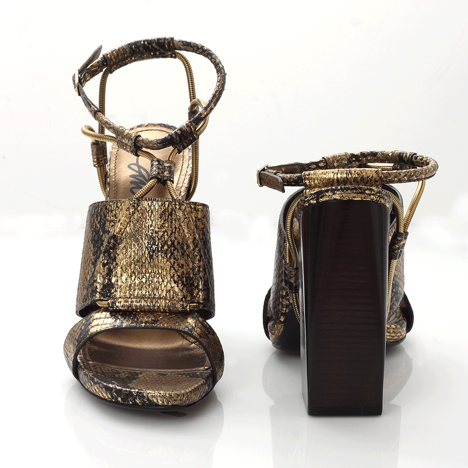 LANVIN-Faceted Block Heel Sandal-