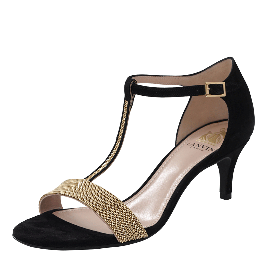 LANVIN-Chain T-Strap Heel-