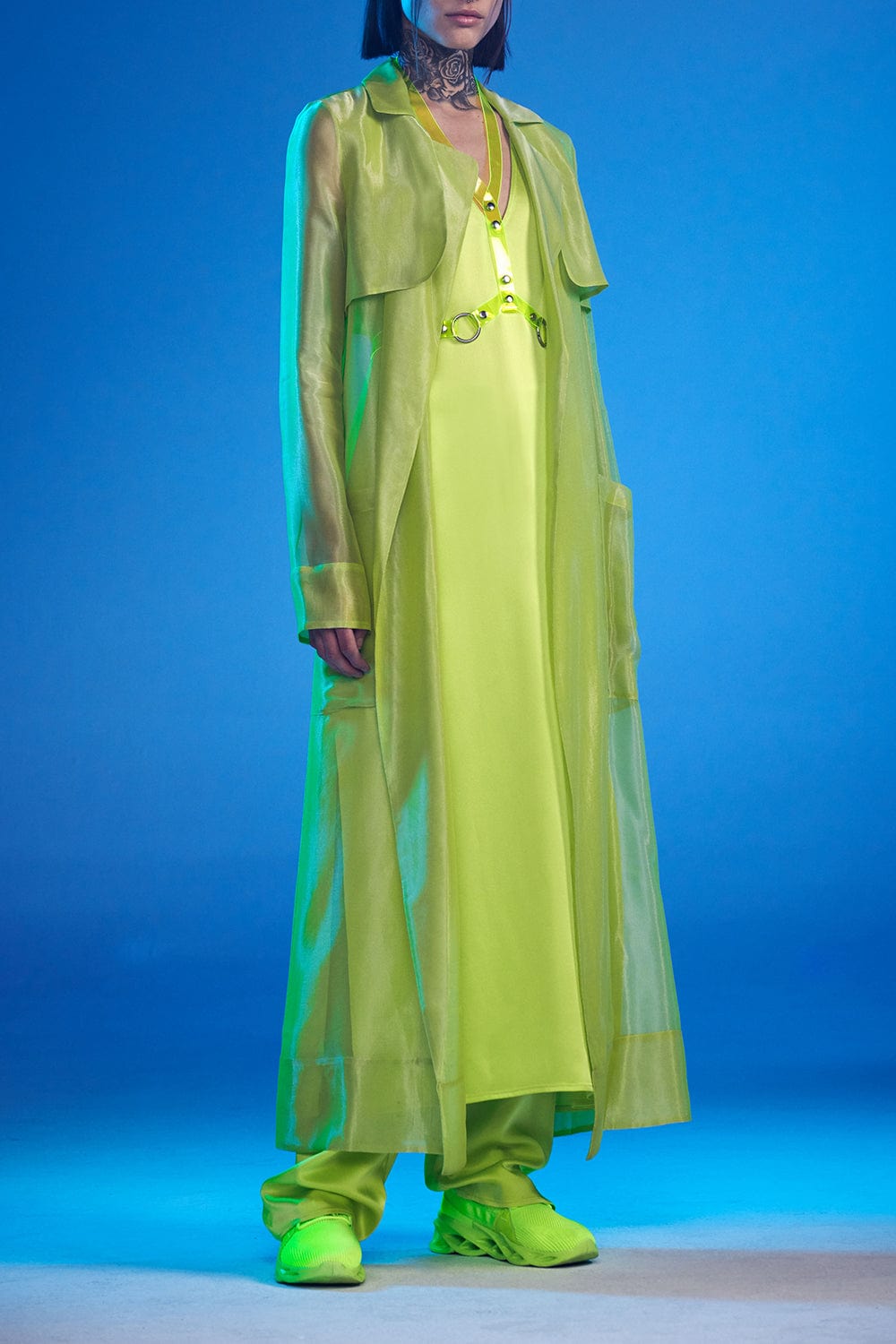 LAPOINTE-Sheer Viscose Duster-LIME