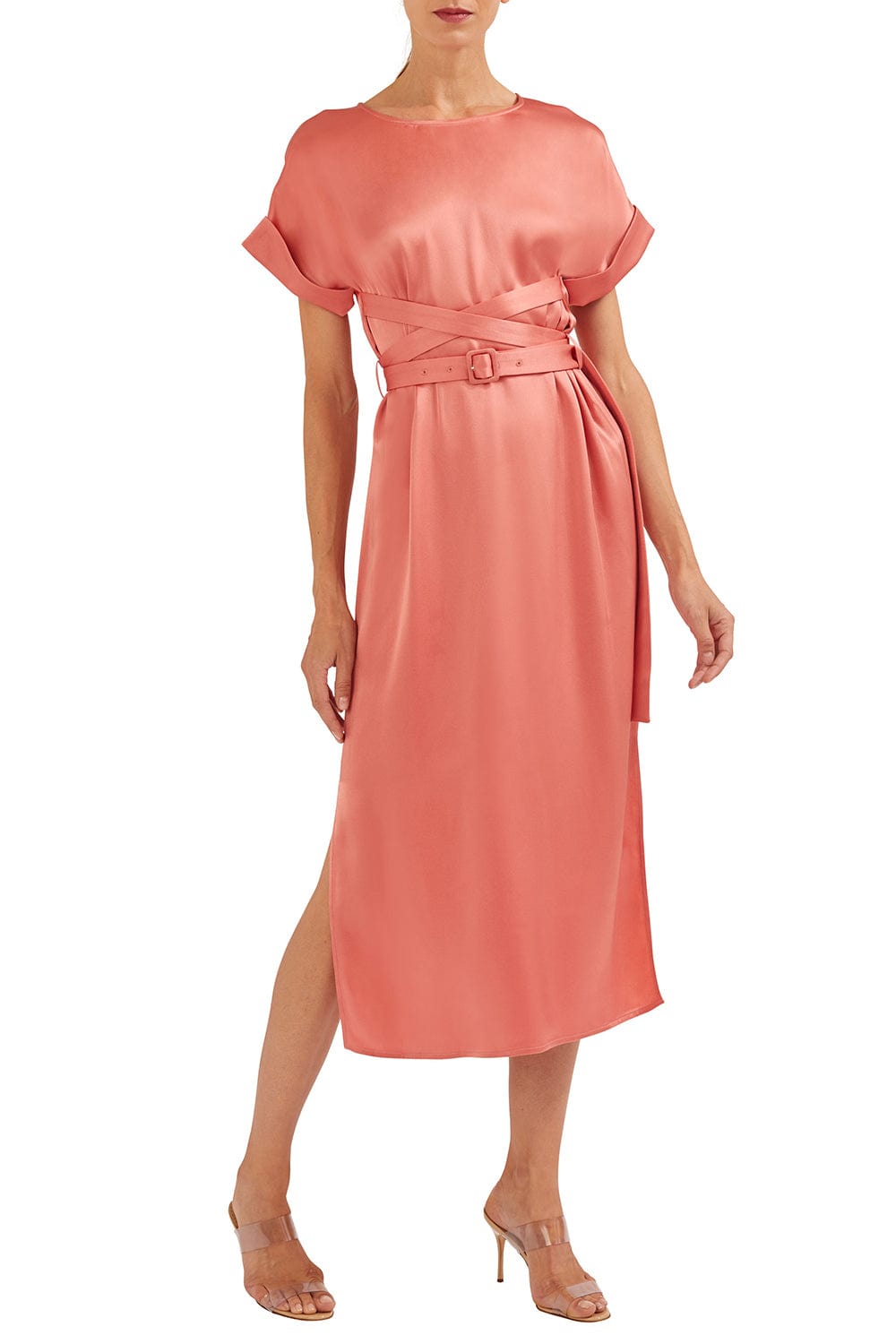 LAPOINTE-V Neck Shell Dress-