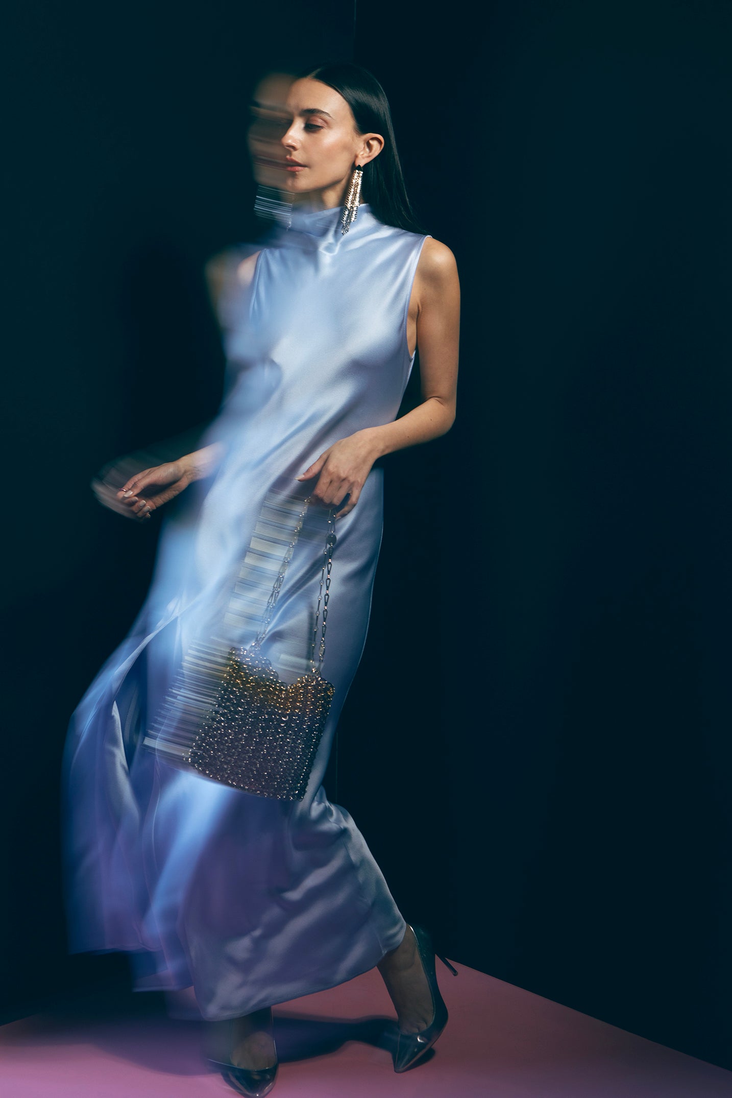 LAPOINTE-Sleeveless Satin Dress-