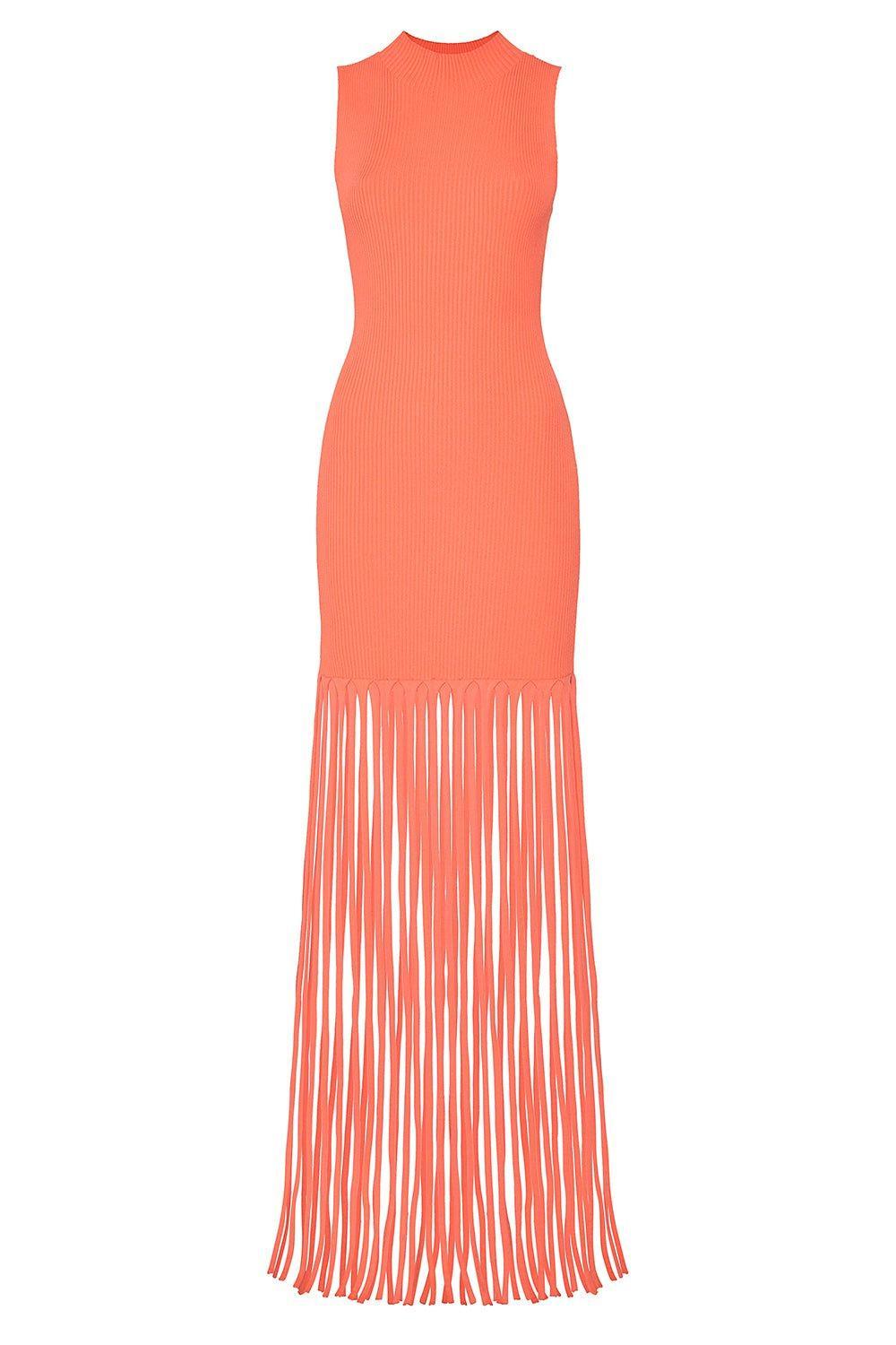 LAPOINTE-Ribbed Fringe Dress-