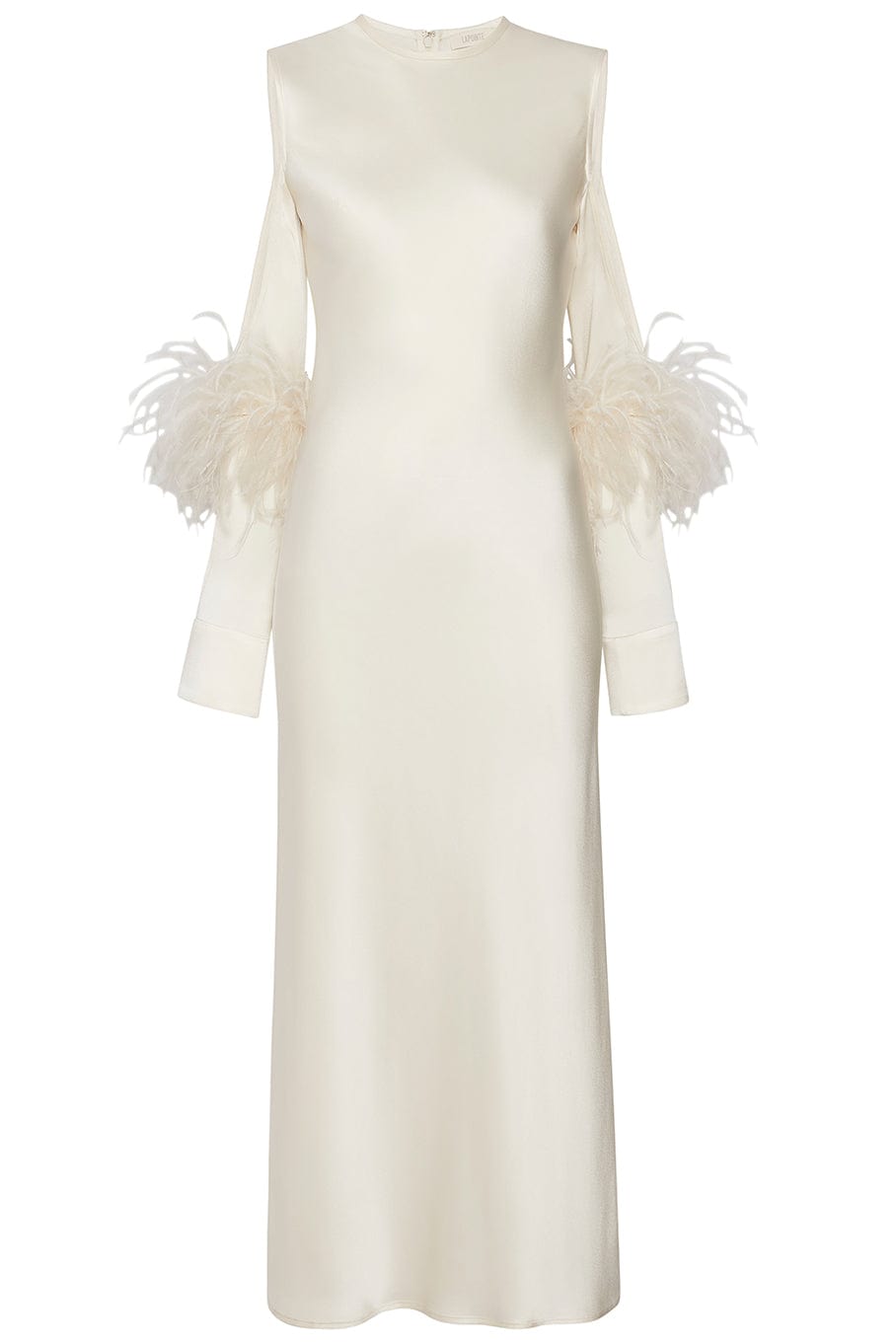 LAPOINTE-Dress With Cut Outs And Ostrich Feathers-