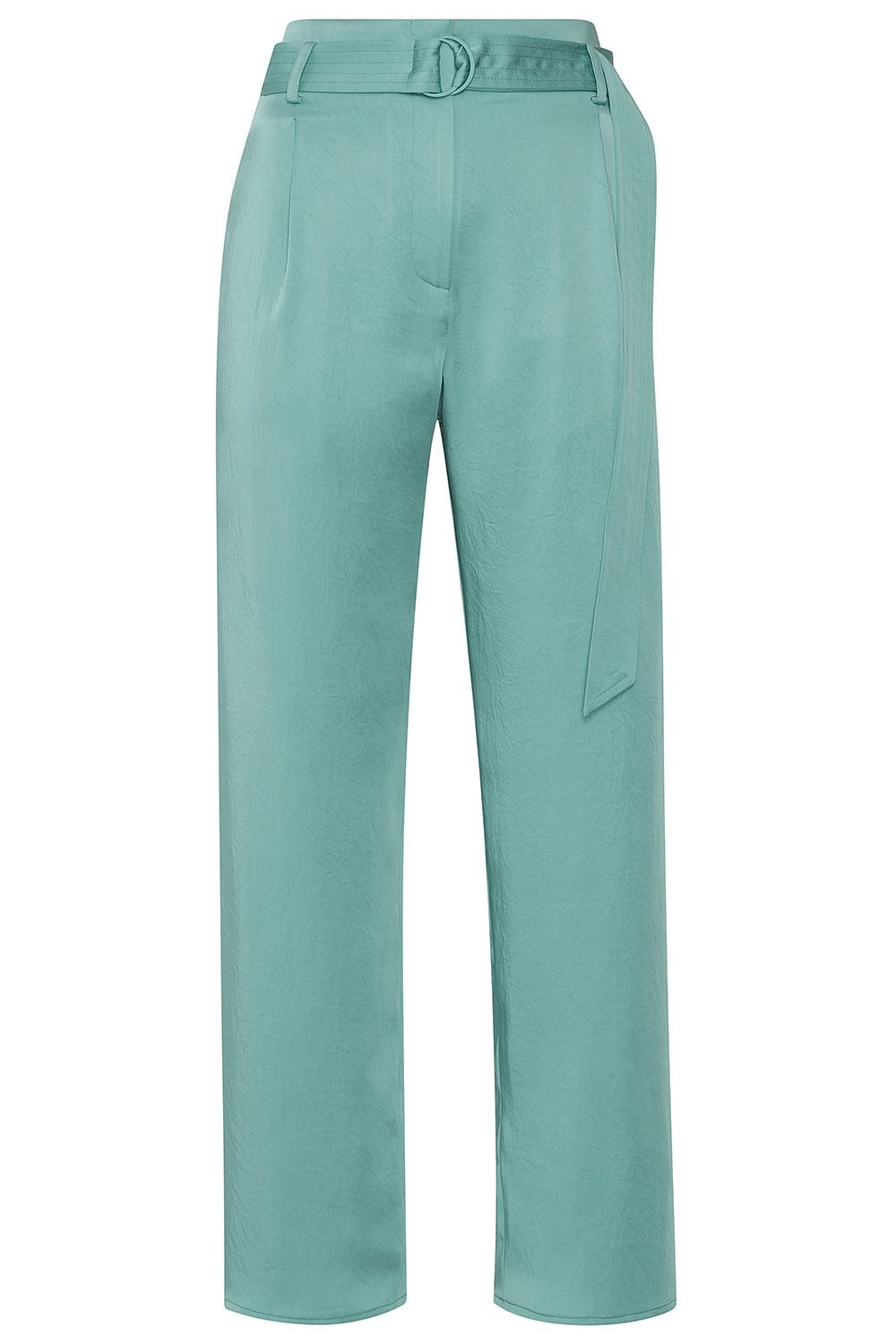 LAPOINTE-Lightweight Texture Satin Crop Pant - Sea Green-