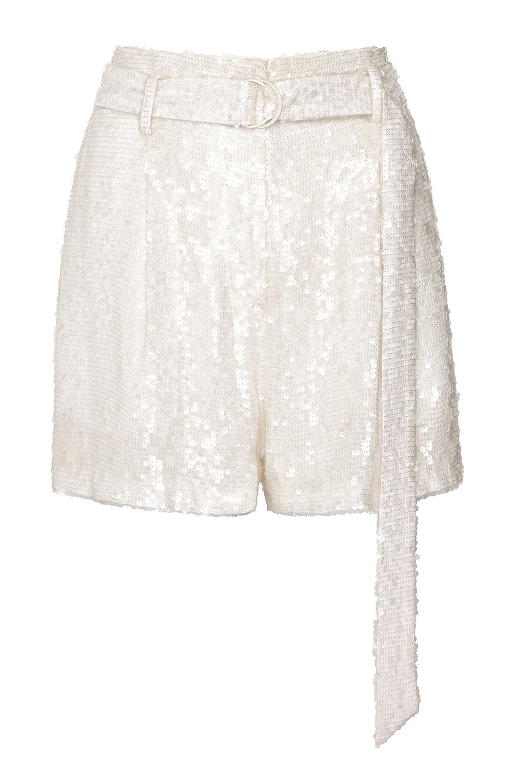 LAPOINTE-Sequin Belted Shorts-