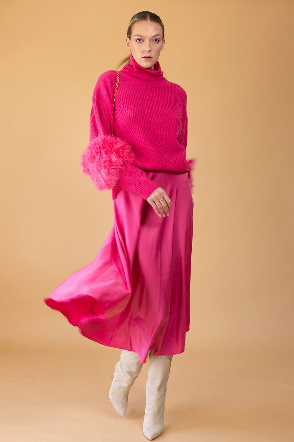 LAPOINTE-Textured Handkerchief Skirt-