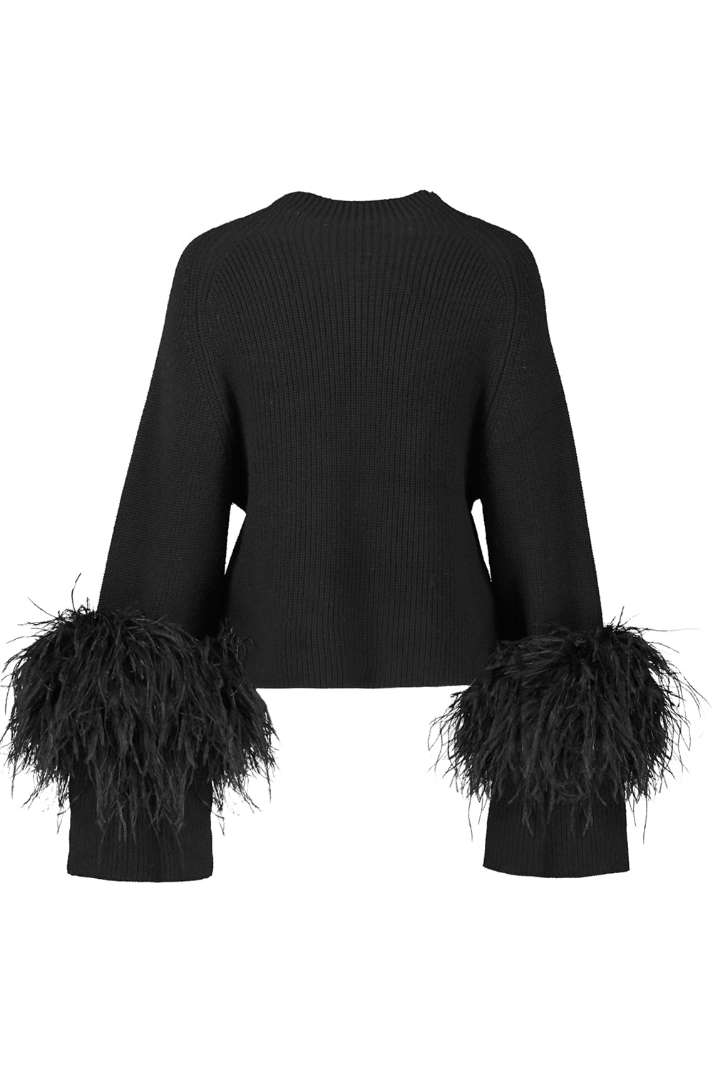 LAPOINTE-Mock Neck Feather Sweater-