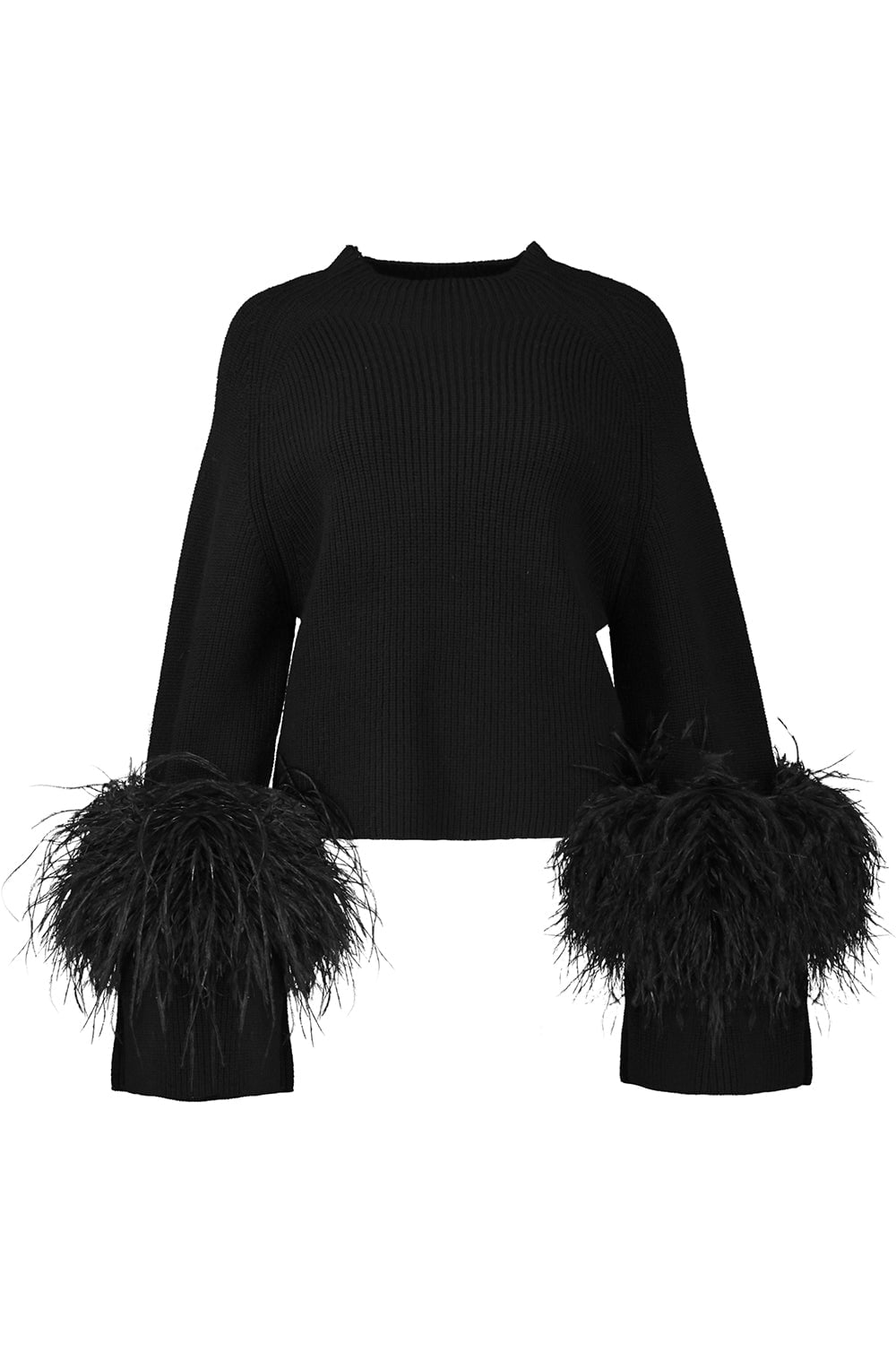 LAPOINTE-Mock Neck Feather Sweater-