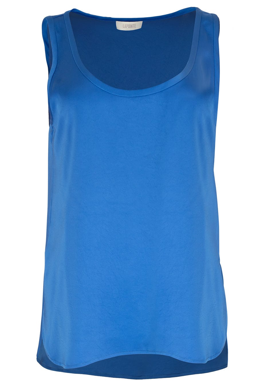 LAPOINTE-Lightweight Texture Satin Scoop Neck Tank-
