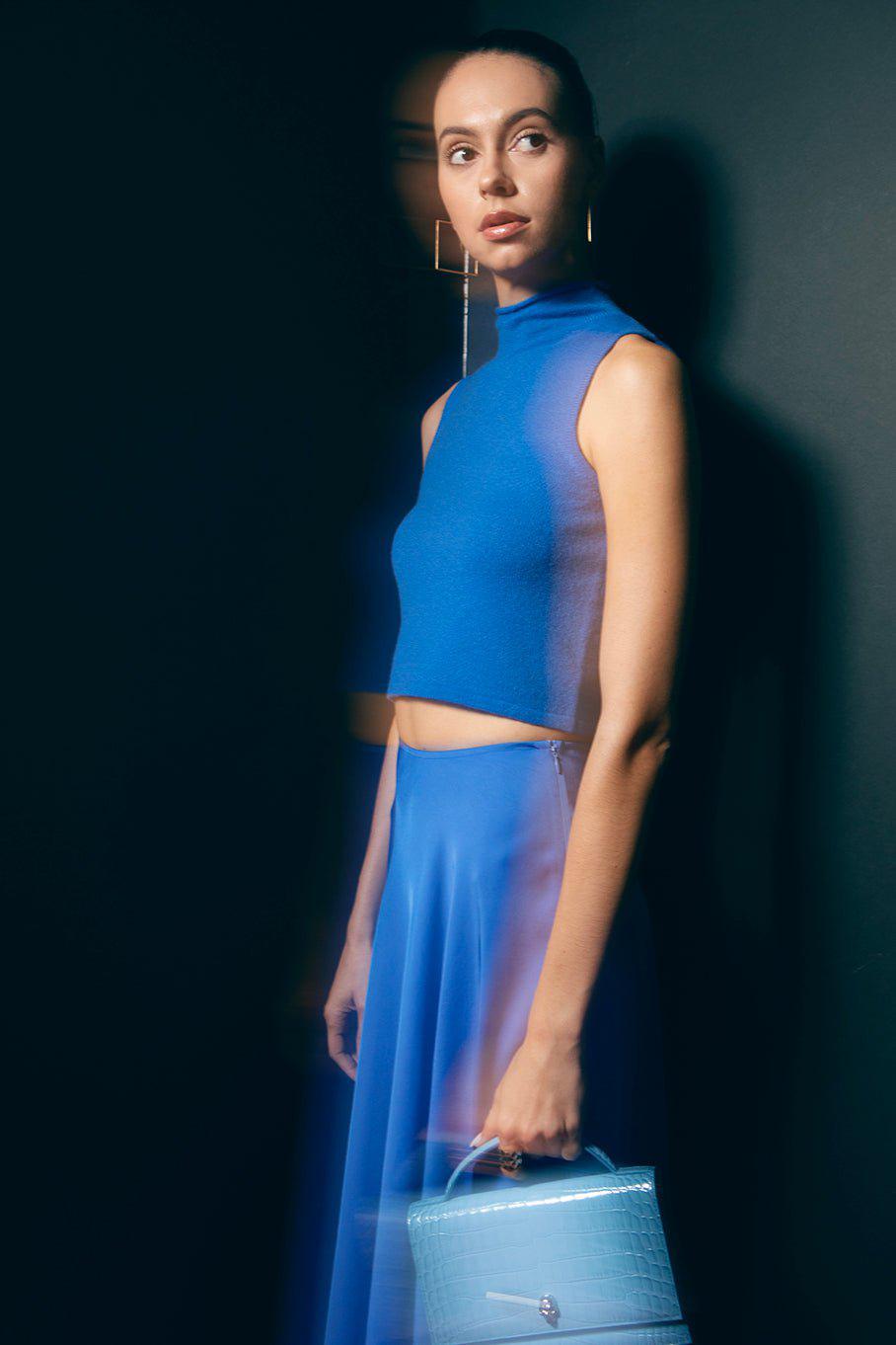 LAPOINTE-Airy Cashmere Silk Roll Neck Tank-