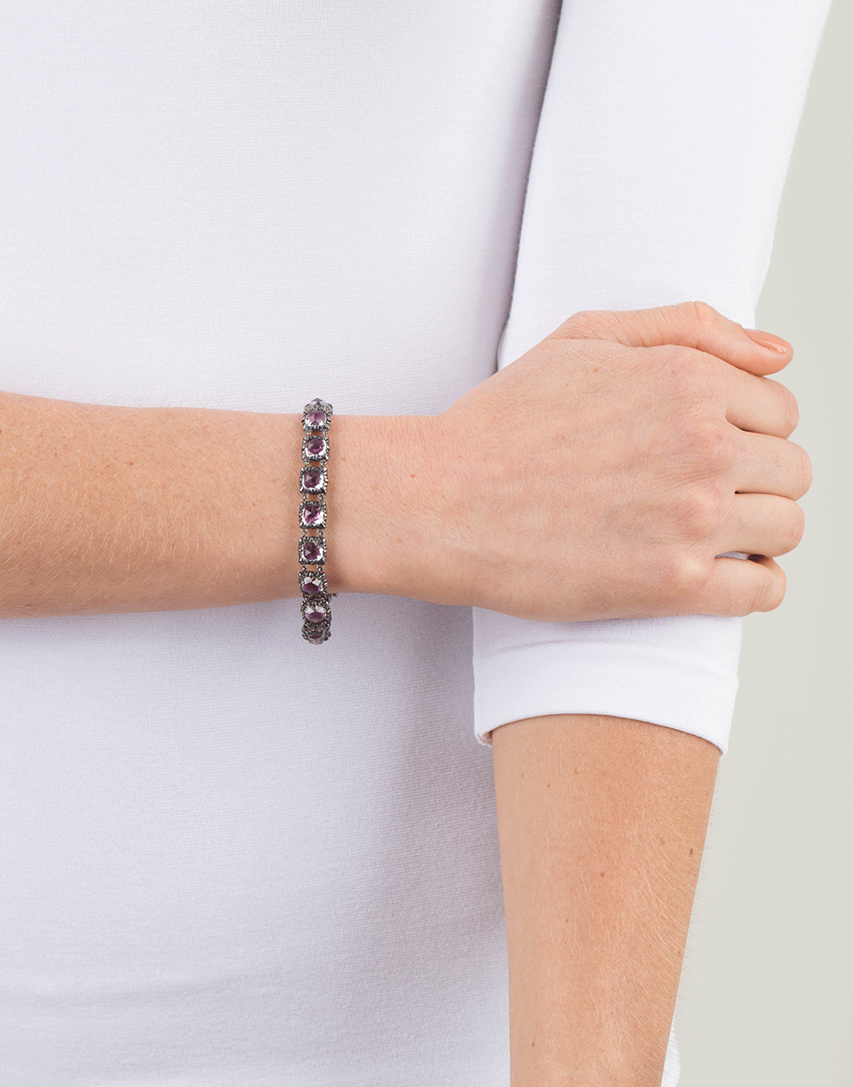 LARKSPUR & HAWK-Bella Jeu De Paume Bracelet-SILVER