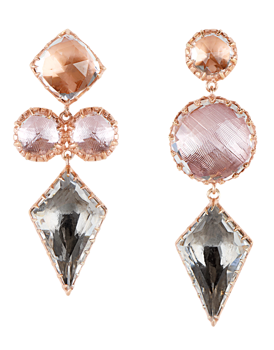 LARKSPUR & HAWK-Saide Mis-Matched Kite 3 Drop Earrings-ROSE GOLD