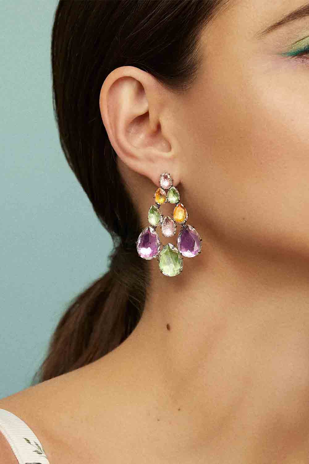 LARKSPUR & HAWK-Caterina Chandelier Earrings-SILVER