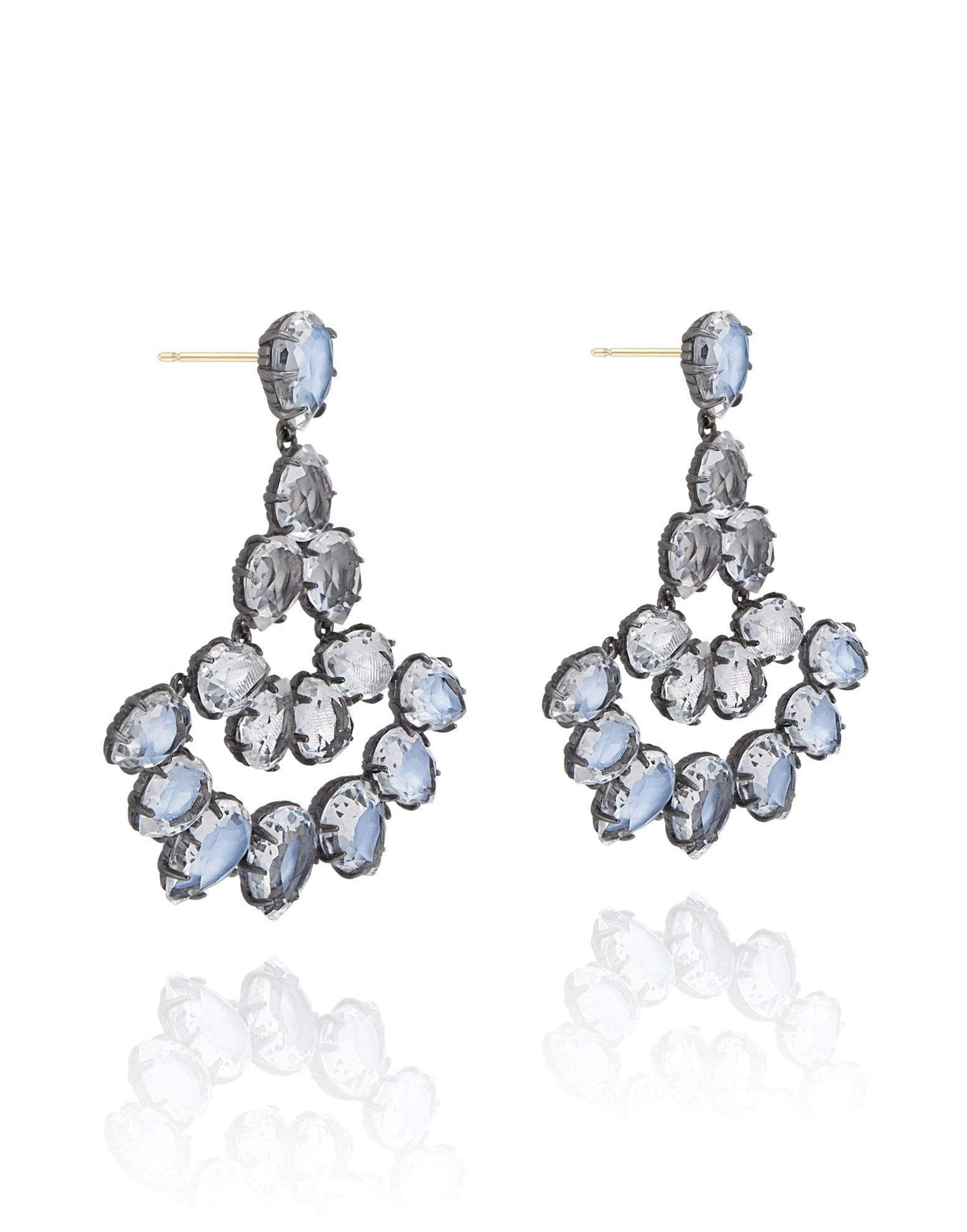 LARKSPUR & HAWK-Caterina Fan Earrings - Dove-SILVER