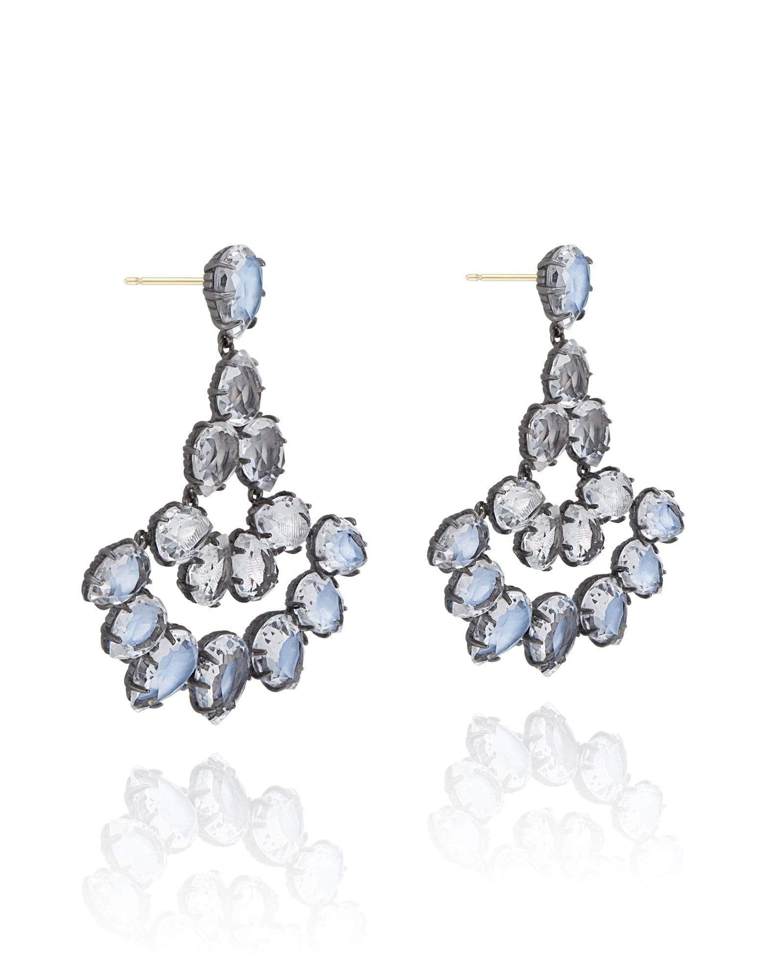 LARKSPUR & HAWK-Caterina Fan Earrings - Dove-SILVER