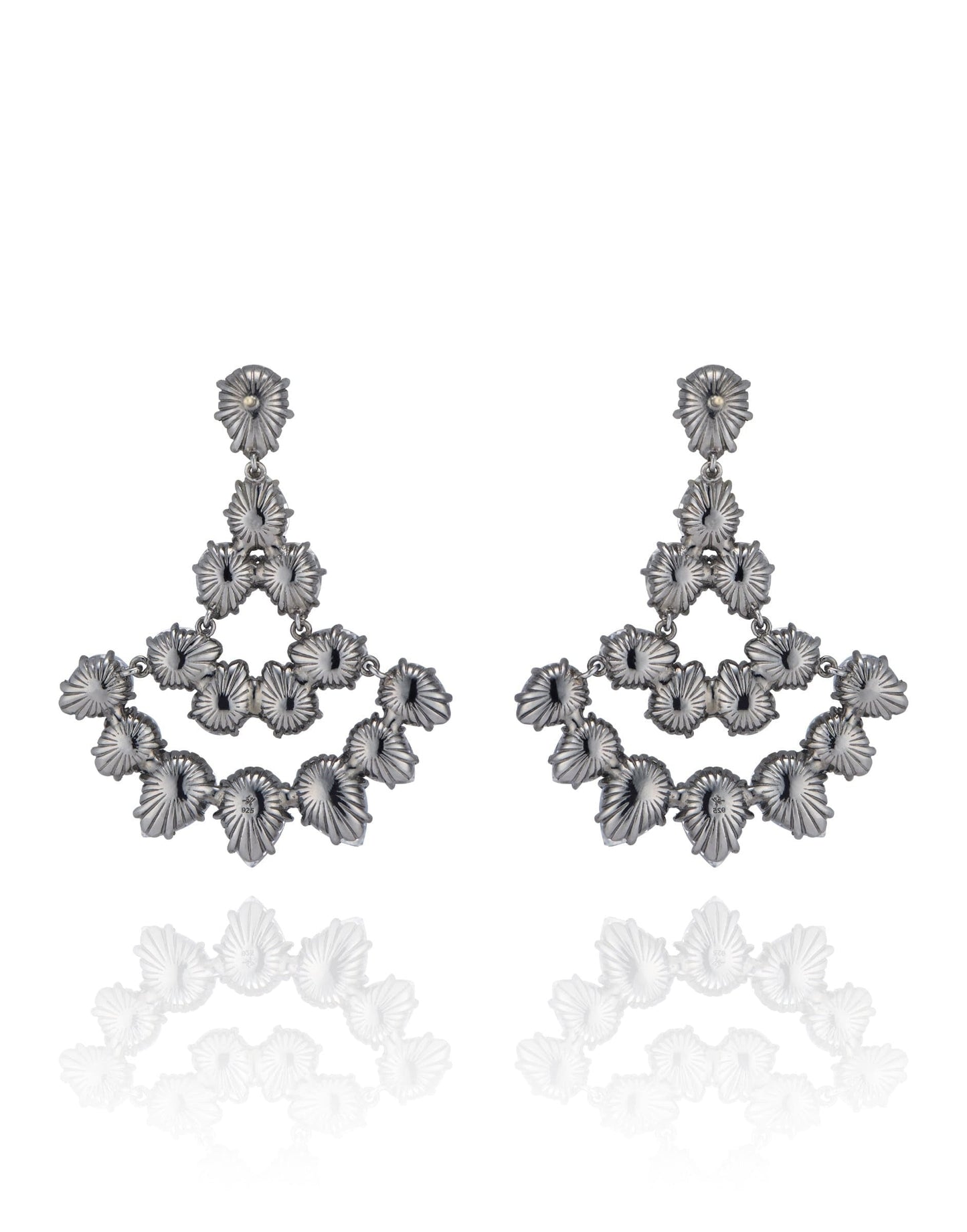 LARKSPUR & HAWK-Caterina Fan Earrings - Dove-SILVER