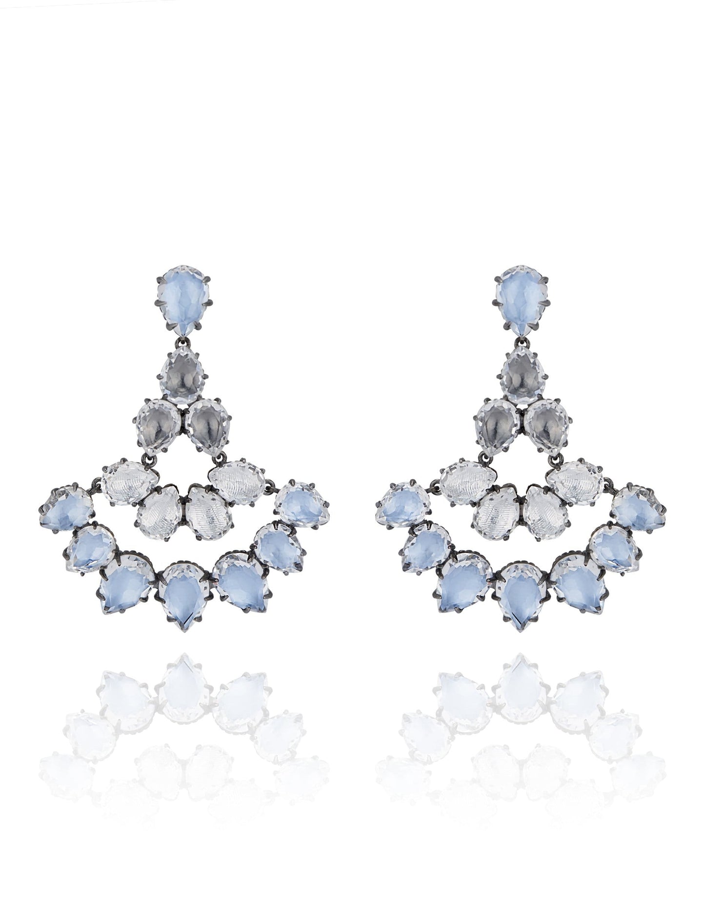 LARKSPUR & HAWK-Caterina Fan Earrings - Dove-SILVER