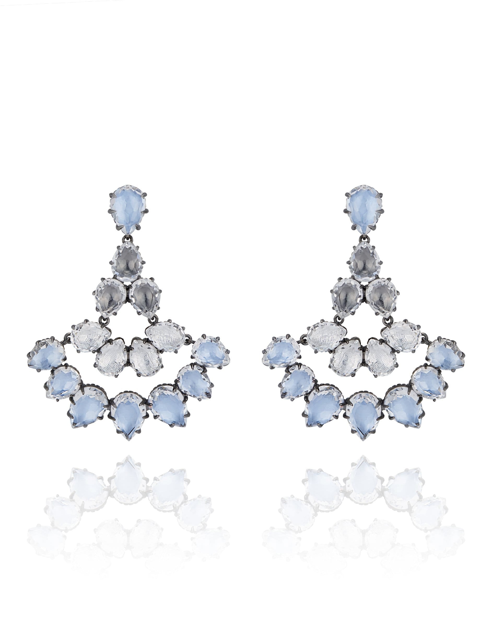 LARKSPUR & HAWK-Caterina Fan Earrings - Dove-SILVER
