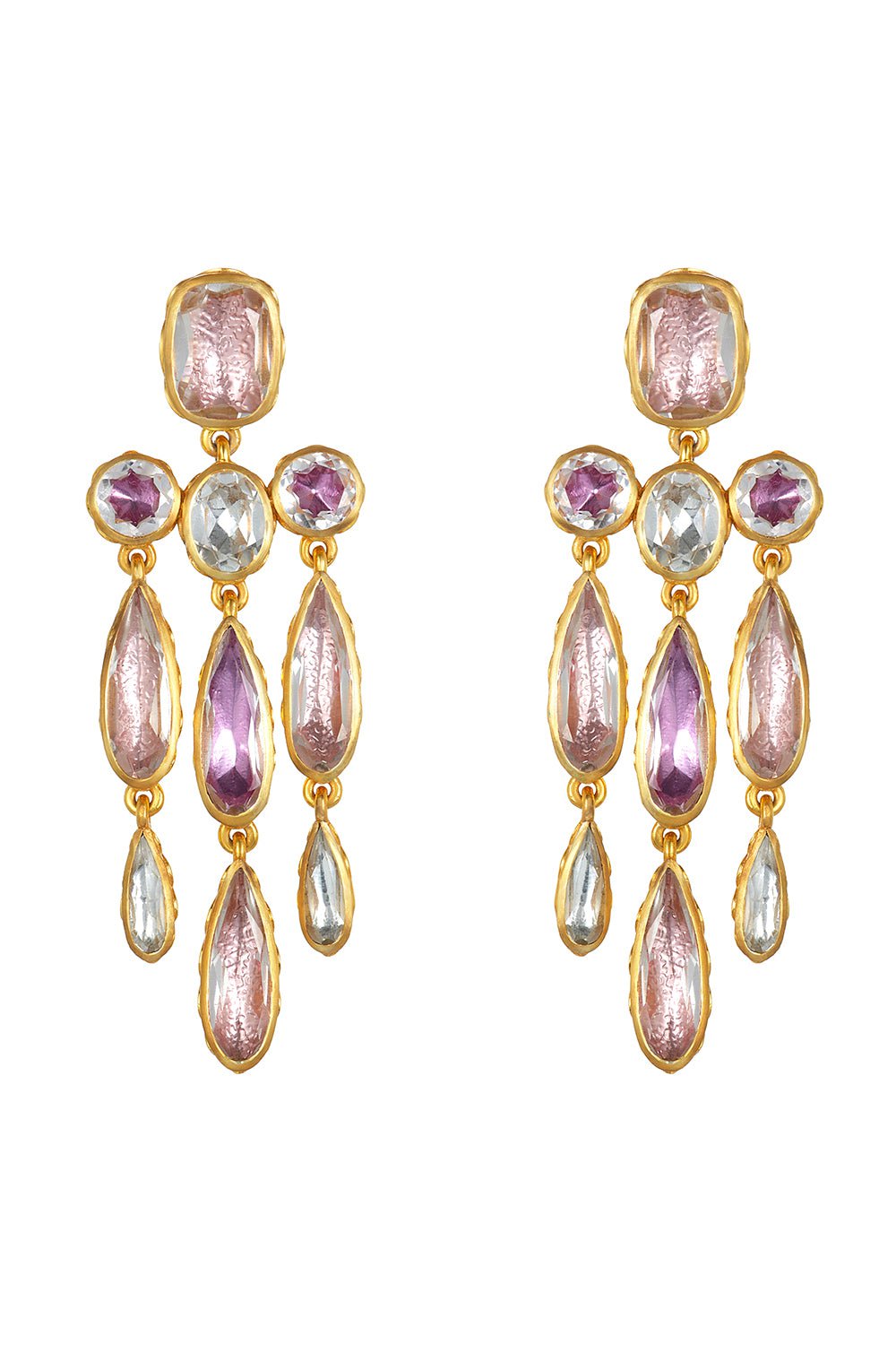LARKSPUR & HAWK-Catherine Long Girandole Earrings-SILVER