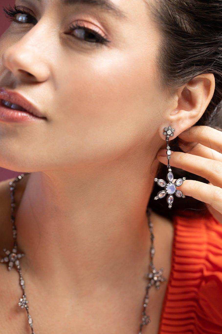 LARKSPUR & HAWK-Estrela Pendant Earrings-SILVER