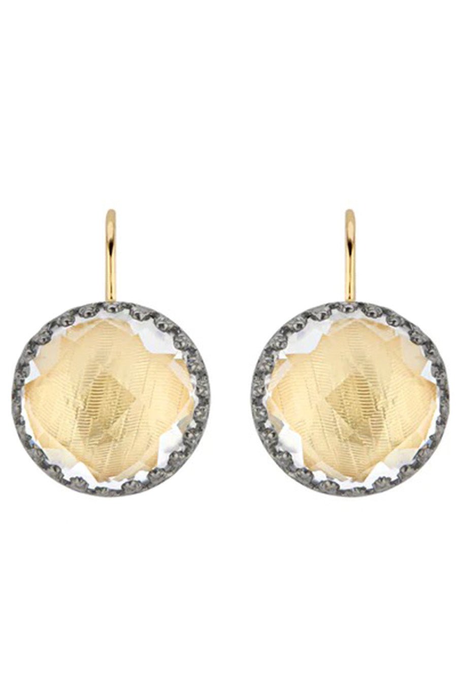 LARKSPUR & HAWK-Olivia Button Drop Earrings-SILVER