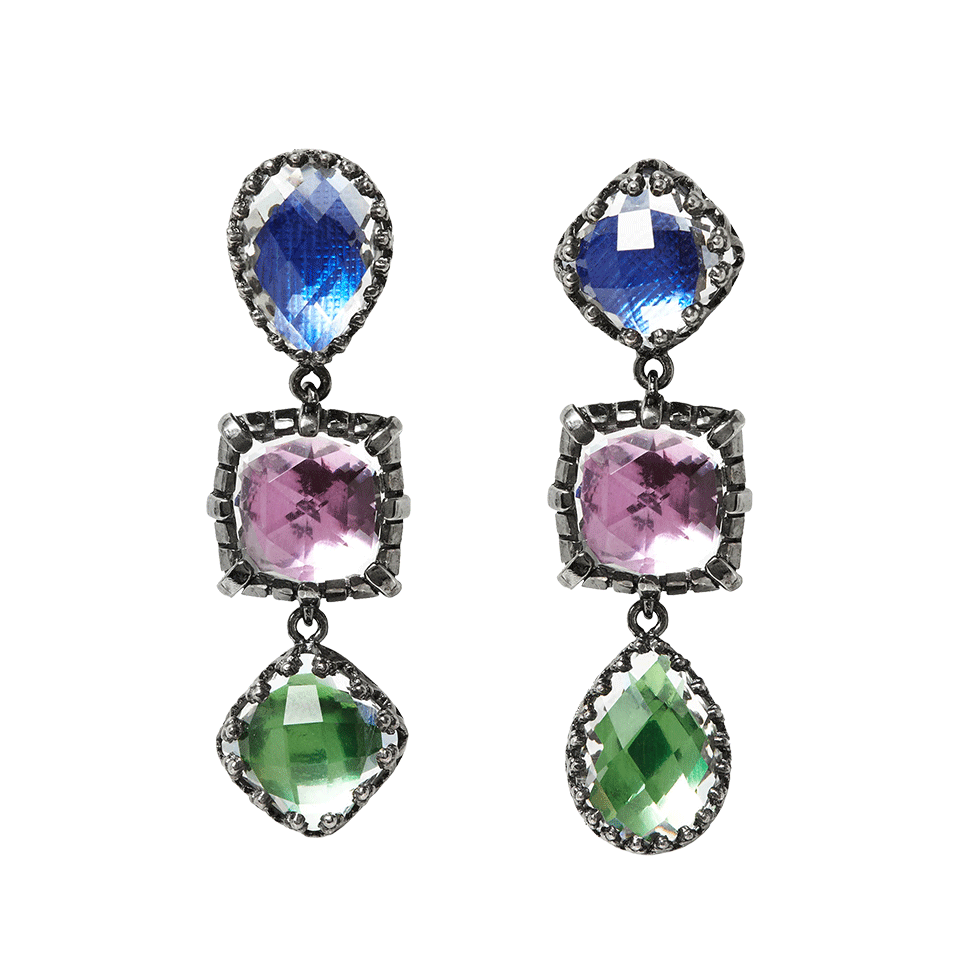 LARKSPUR & HAWK-Sadie 3 Drop Earrings-SILVER