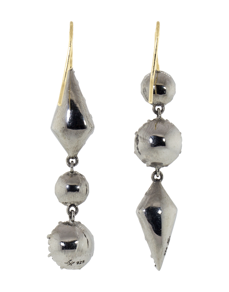 LARKSPUR & HAWK-Sadie Mis-Matched Kite Three Drop Earrings-SILVER