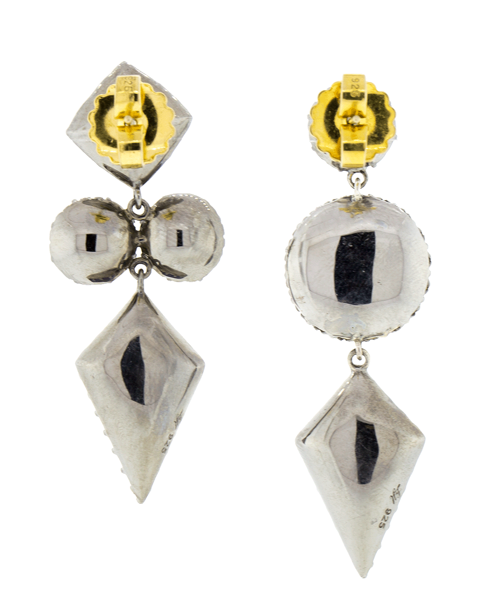 LARKSPUR & HAWK-Sadie Mis-Matched Kite Three Drop Earrings-SILVER