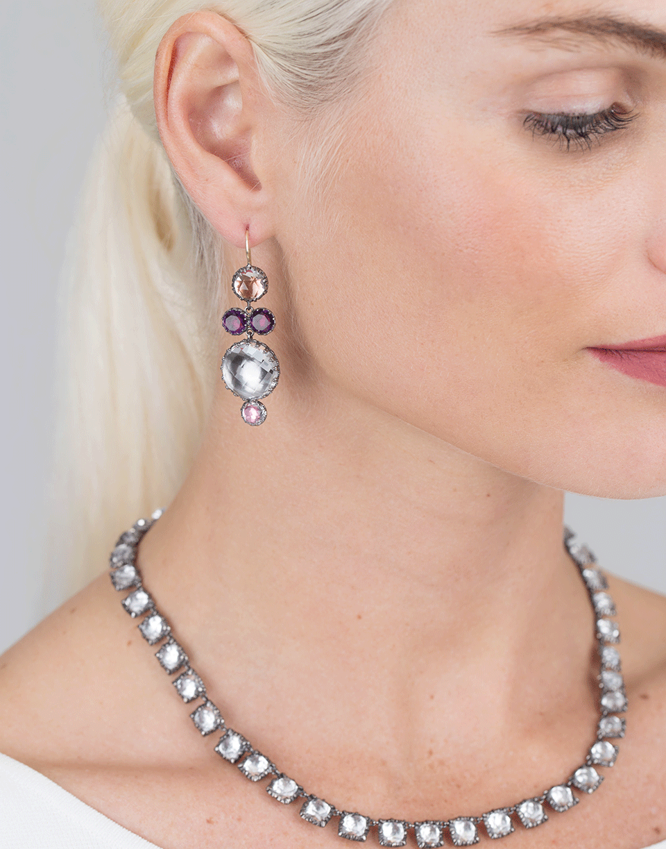 LARKSPUR & HAWK-Sadie Mis-Matched Peony Earrings-SILVER
