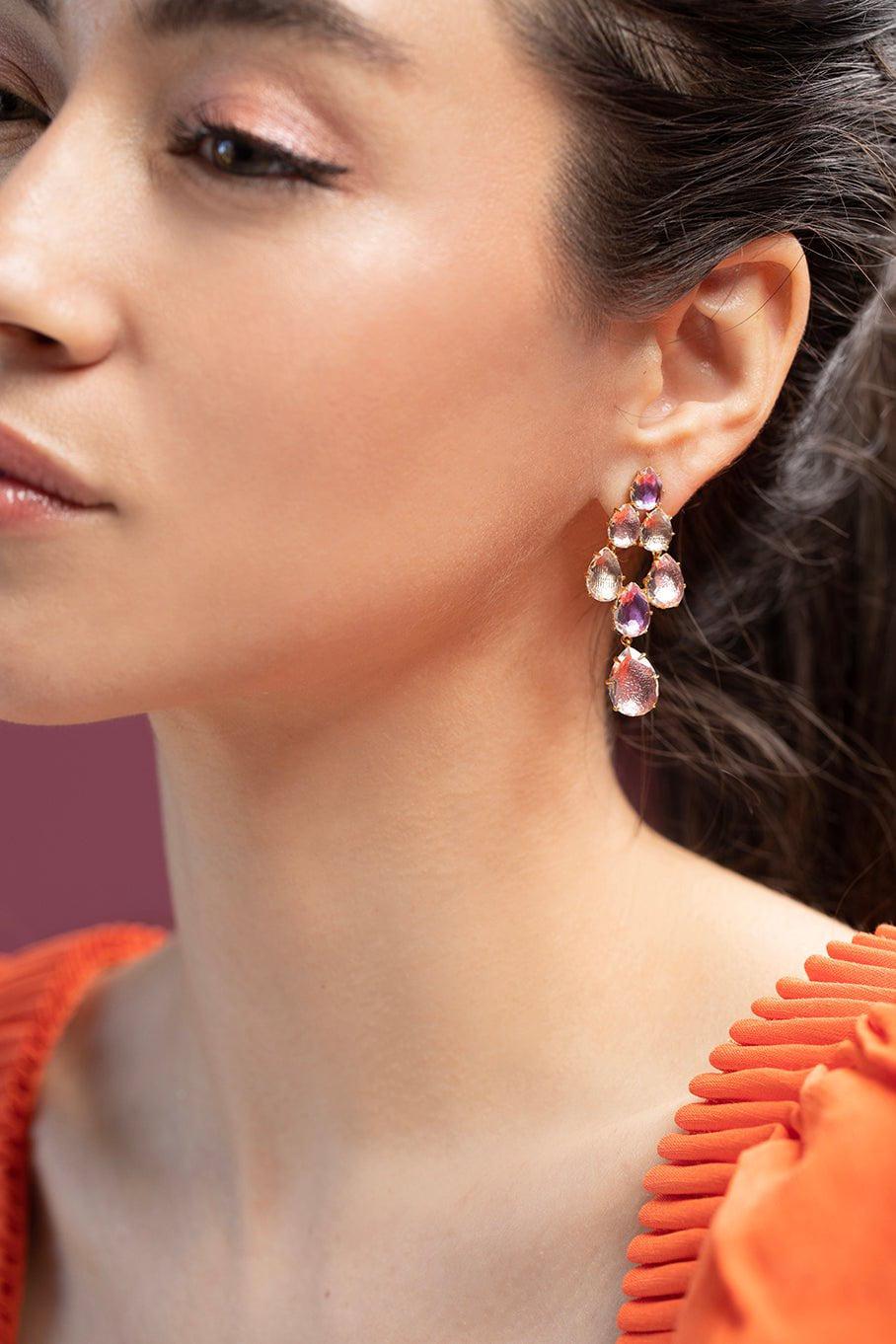 LARKSPUR & HAWK-Caterina Drop Earrings-YELLOW GOLD