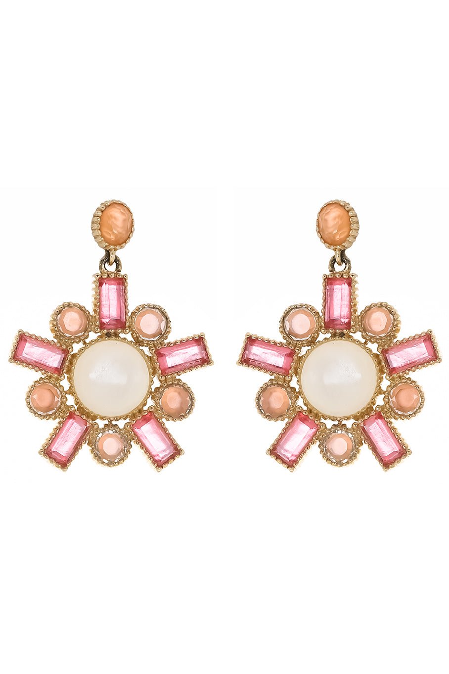 LARKSPUR & HAWK-Cora Earrings - Moonstone-YELLOW GOLD